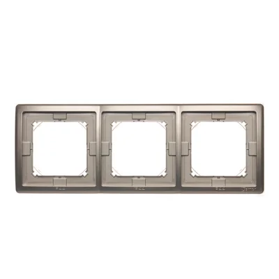 3-gang frame for splash-proof version IP44 with a set of gaskets, satin (metallic)