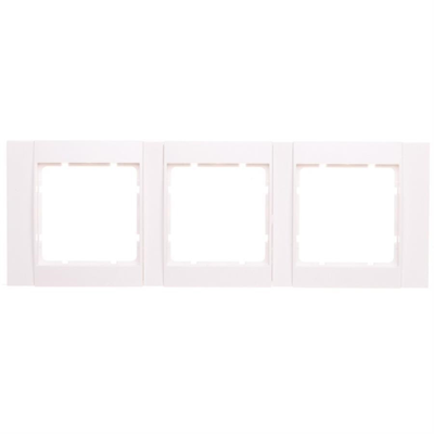 3-gang horizontal frame, white/white