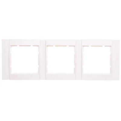 3-gang horizontal frame, white/white