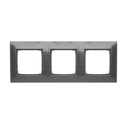 3-gang universal frame for plasterboard boxes IP20 / IP44, anthracite (metallic)