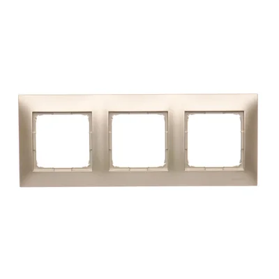 3-gang universal frame for plasterboard boxes IP20 / IP44, gold (metallic)