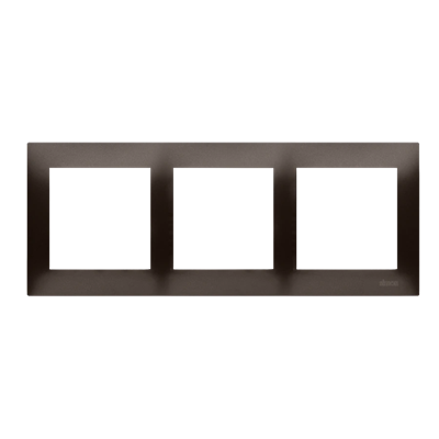 3-gang universal frame for plasterboard boxes IP20 / IP44, matt brown (metallic)