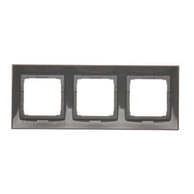 3-gang universal frame for plasterboard boxes IP20 / IP44, matt brown (metallic)