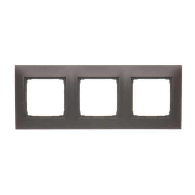 3-gang universal frame for plasterboard boxes IP20 / IP44, matt brown (metallic)