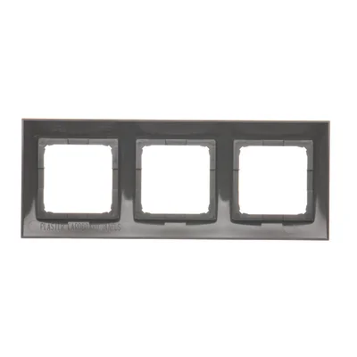 3-gang universal frame for plasterboard boxes IP20 / IP44, matt brown (metallic)