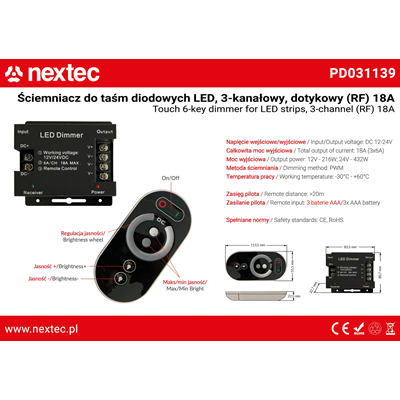 3-Kanal-Touchdimmer für LED-Streifen