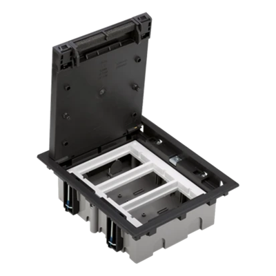 3-module floor box, 6x K45 + SM302/9, graphite gray