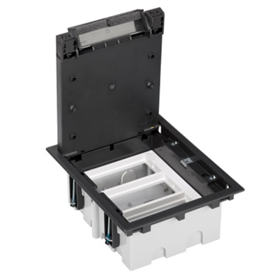 3-module floor box, 6x K45 + SM302/9, graphite gray