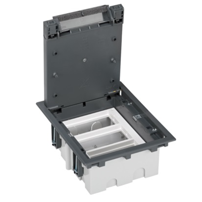 3-module floor box, 6x K45 + SM302/9, grey