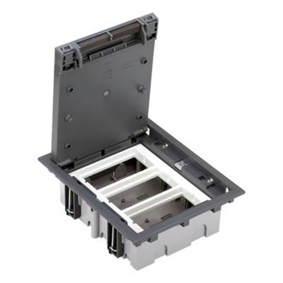 3-module floor box, 6x K45 + SM302/9, grey