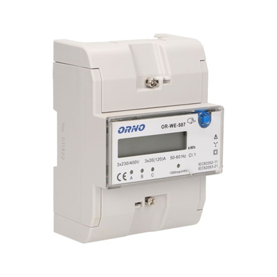3-phase electricity indicator, 3x20(120)A 400V IP20, white