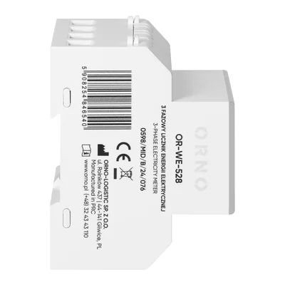 3-phase electricity meter, 100A, MID, 4 modules, DIN TH-35mm