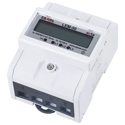 3-Phasen 100A Stromzähler mit LCD-Anzeige