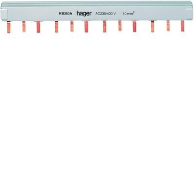 3-polige isolierte Stift-Phasensammelschiene 10 mm2 12 M