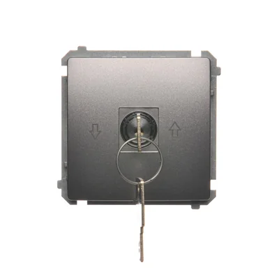 3-position shutter key switch 5A 230V in metallized stainless steel