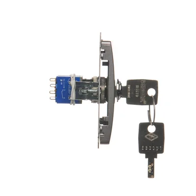 3-position shutter key switch 5A 230V in metallized stainless steel
