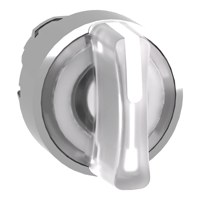 3-position switch, white inside, metal LED, typical