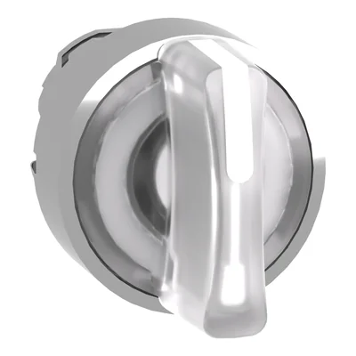 3-position switch, white inside, metal LED, typical
