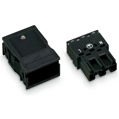 3-way plug with strain relief housing WINSTA black
