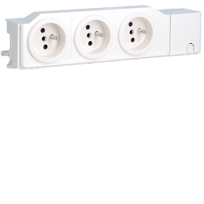 3-way power socket 230V, VDI, DIN rail/mounting plate