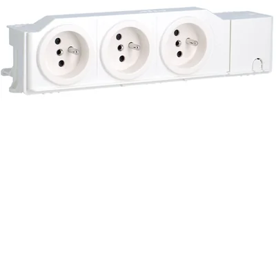 3-way power socket 230V, VDI, DIN rail/mounting plate