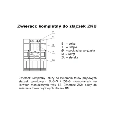 3-way threaded short-circuiting connector for ZUG-G and ZG-G series connectors 4mm2 ZKU-4/3 pack = 5 pcs. A42-0B12