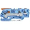 3-wire push-button terminal block with lever 6 mm², blue