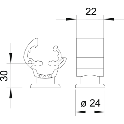 30MM/M8 snap-in wire clamps