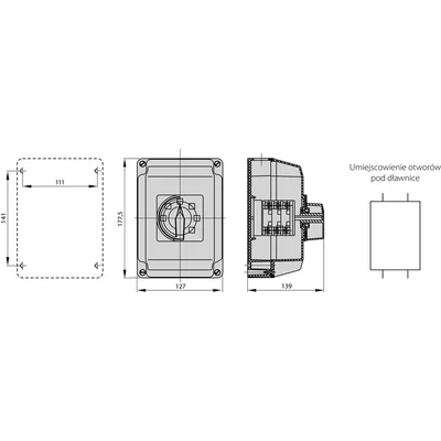 32A Cam Switch, 0-1 Disconnector (4-pole), in OB4 housing