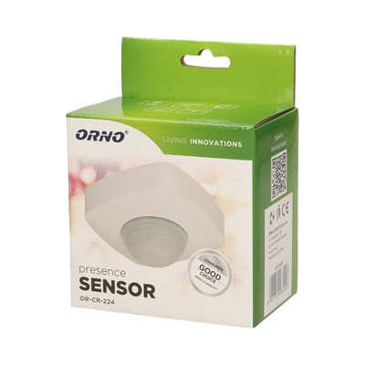 360-degree surface-mounted motion sensor IP20, 2000W, 3 PIR sensors, white