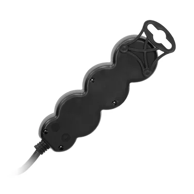 3cestný prodlužovací kabel 2P+Z (Schuko), 3m H05VV-F 3x1,5mm2, Imax=16A, plochá zástrčka, černá