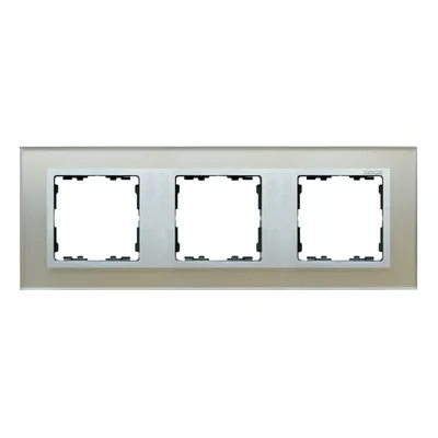 3x cornice vetro-argento / cornice intermedia in alluminio opaco