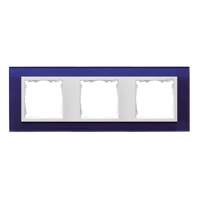 3x glass frame - marine / white intermediate frame