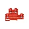 4-adriger 2-stufiger Sammelschienen-Klemmenblock mit vier Klemmen 4mm2 rot V0 ZUG-21 A00-A007