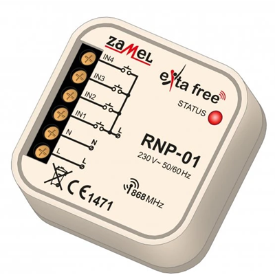 4-channel radio flush transmitter TYPE: RNP-01