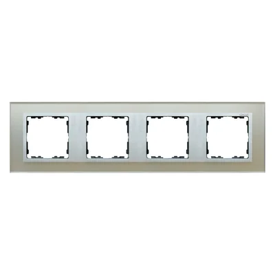 4-fold frame glass - silver / intermediate frame aluminum mat