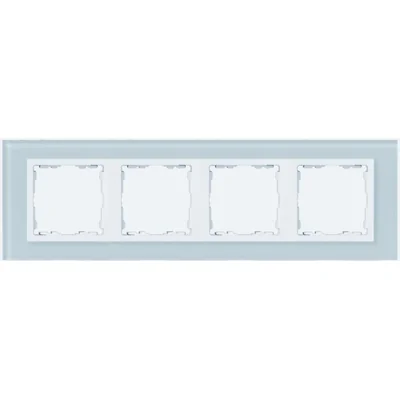 4-fold glass frame - natural / white intermediate frame