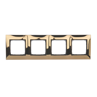 4-fold universal frame IP20 / IP44 gold