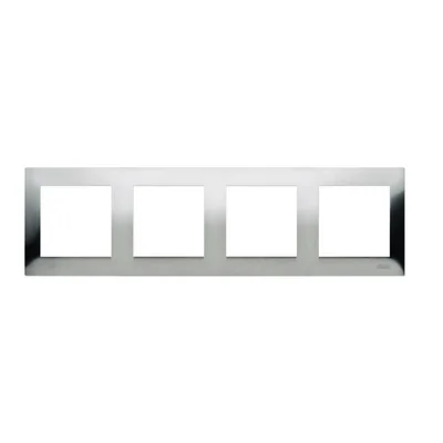 4-fold universal frame IP20 / IP44 inox