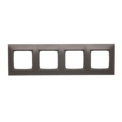 4-gang universal frame for plasterboard boxes IP20 / IP44, matt brown (metallic)