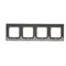 4-gang universal frame for plasterboard boxes IP20 / IP44, matt brown (metallic)