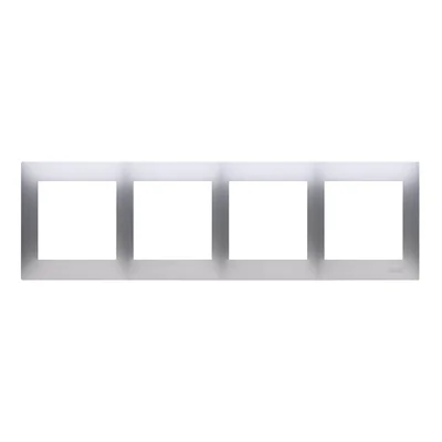 4-gang universal frame for plasterboard boxes IP20 / IP44, silver (metallic)