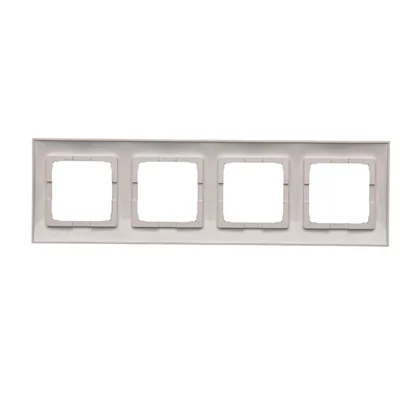 4-gang universal frame for plasterboard boxes IP20 / IP44, silver (metallic)