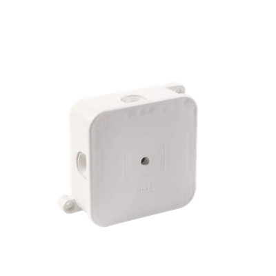 4-inlet surface-mounted box with knockouts 88x88x40mm IP44 screw cap white