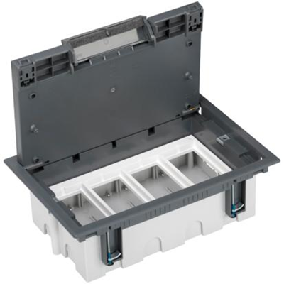 4-module floor box, 8x K45 + SM402/9, grey