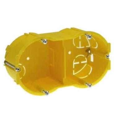 4-module flush-mounted box for plaster walls, white