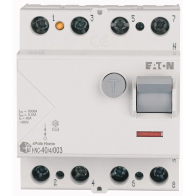 4-pole RCD 40A 30mA AC 6kA