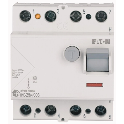 4-pole residual current device 25A 30mA AC 6kA