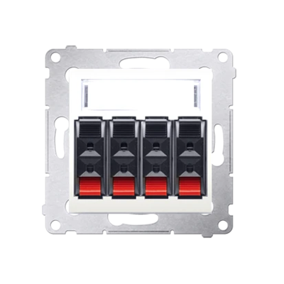 4-way loudspeaker socket with description field (module) cream
