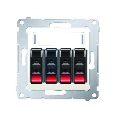 4-way loudspeaker socket with description field (module) cream